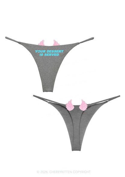 Your Dessert Is Served Y2K Goth Angel Wings Bikini String Thong Cherrykitten