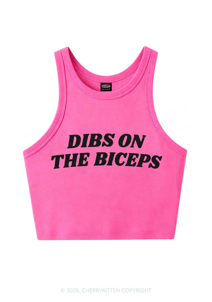 Dibs On The Biceps Y2K Crop Tank Top Cherrykitten
