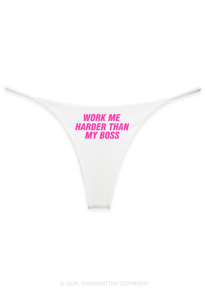 Work Me Harder Than Boss Y2K Bikini String Thong Cherrykitten