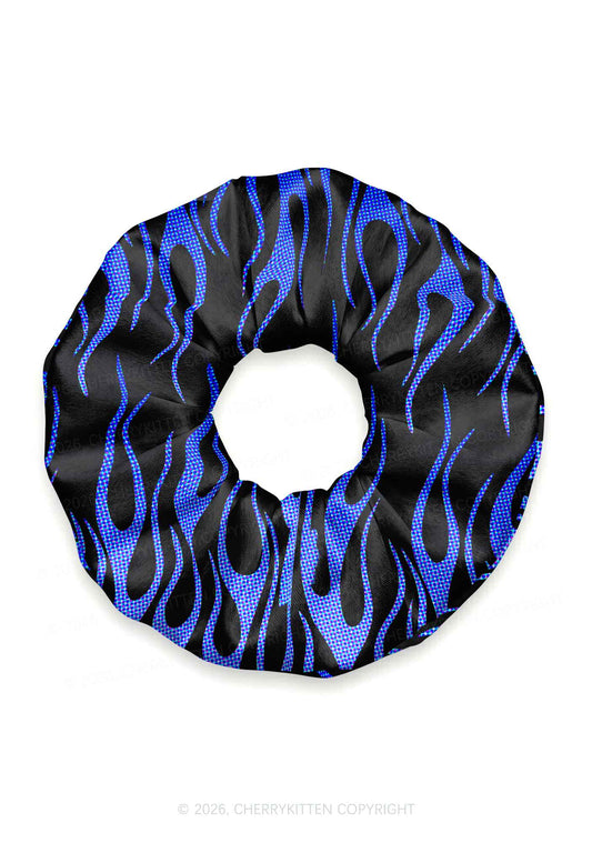 Royal Blue Flame Y2K Hair Scrunchie Cherrykitten