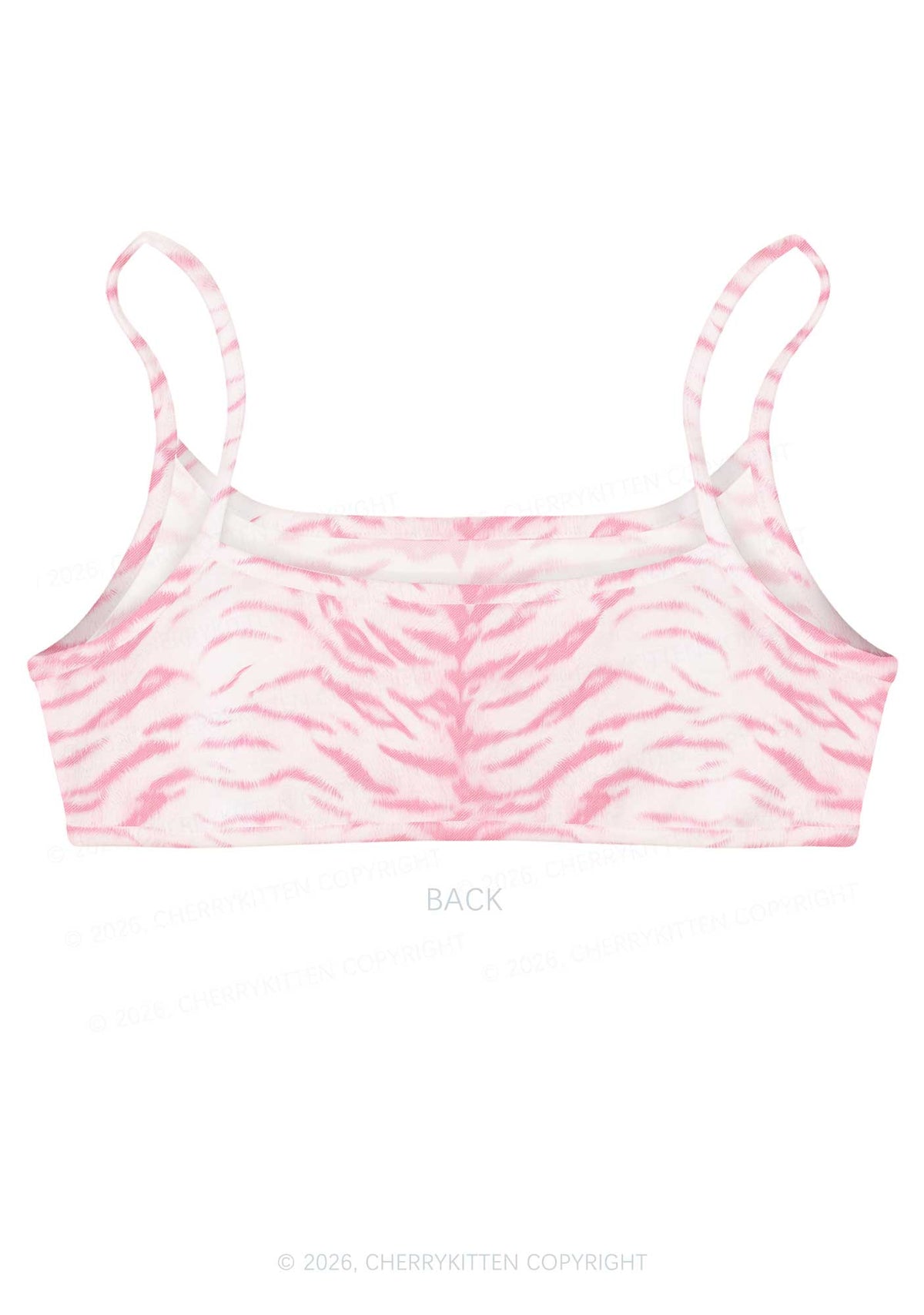 Pink Tiger Stripe Y2K Print Super Crop Cami Cherrykitten