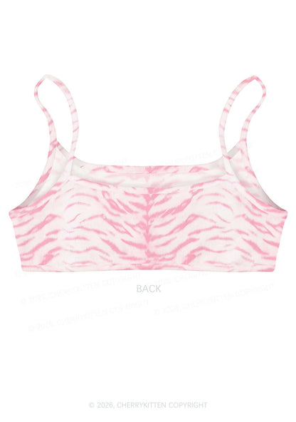 Pink Tiger Stripe Y2K Print Super Crop Cami Cherrykitten
