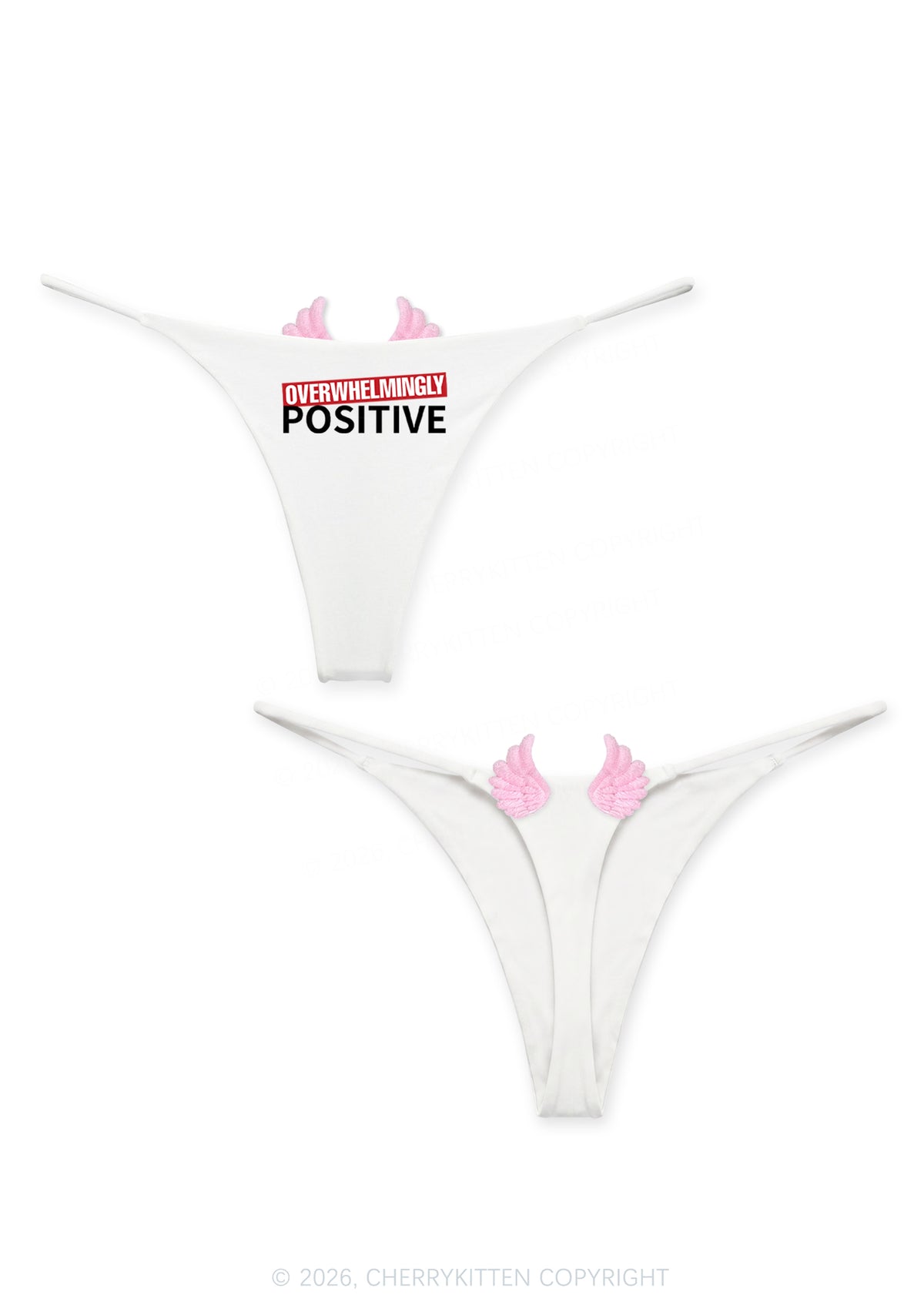 Overwhelmingly Positive Y2K Goth Angel Wings Bikini String Thong Cherrykitten