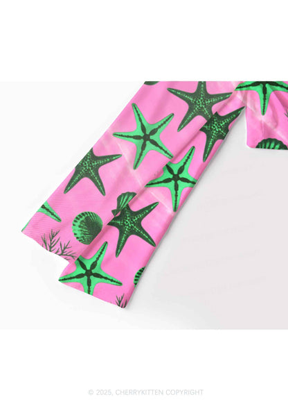 Sea Animals Y2K Mesh Long Sleeve Crop Top Cherrykitten