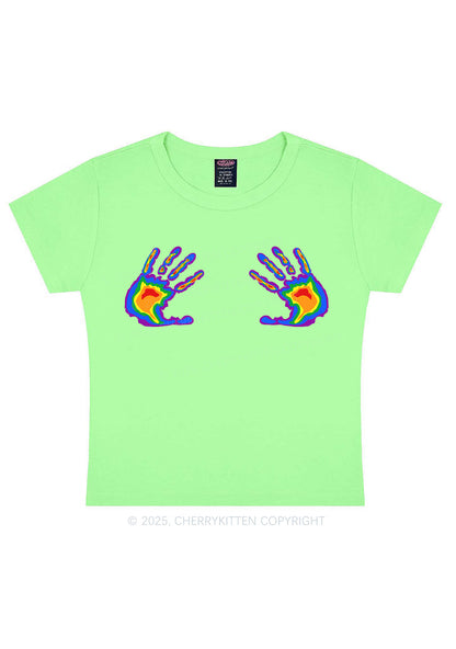 Pride Thermal Hands Y2K Baby Tee Cherrykitten