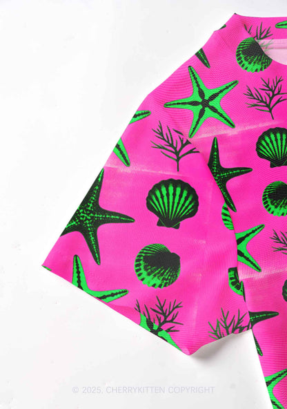 Sea Animals Y2K Mesh Crop Top Cherrykitten