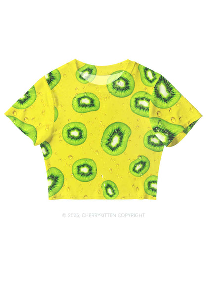 Yellow Kiwi Y2K Mesh Crop Top Cherrykitten