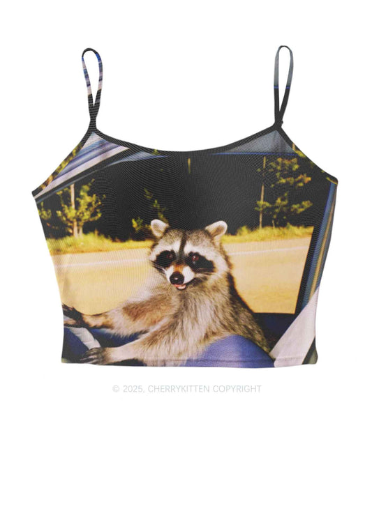 Raccoon Driver Y2K Mesh Cami Tank Cherrykitten