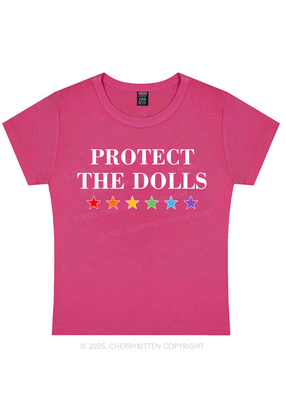 Protect The Dolls Pride Y2K Baby Tee Cherrykitten