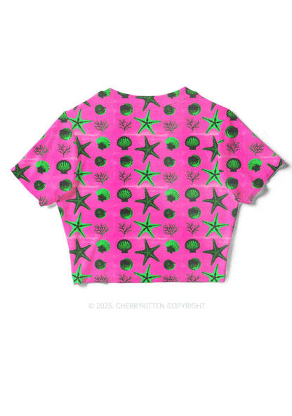 Sea Animals Y2K Mesh Crop Top Cherrykitten