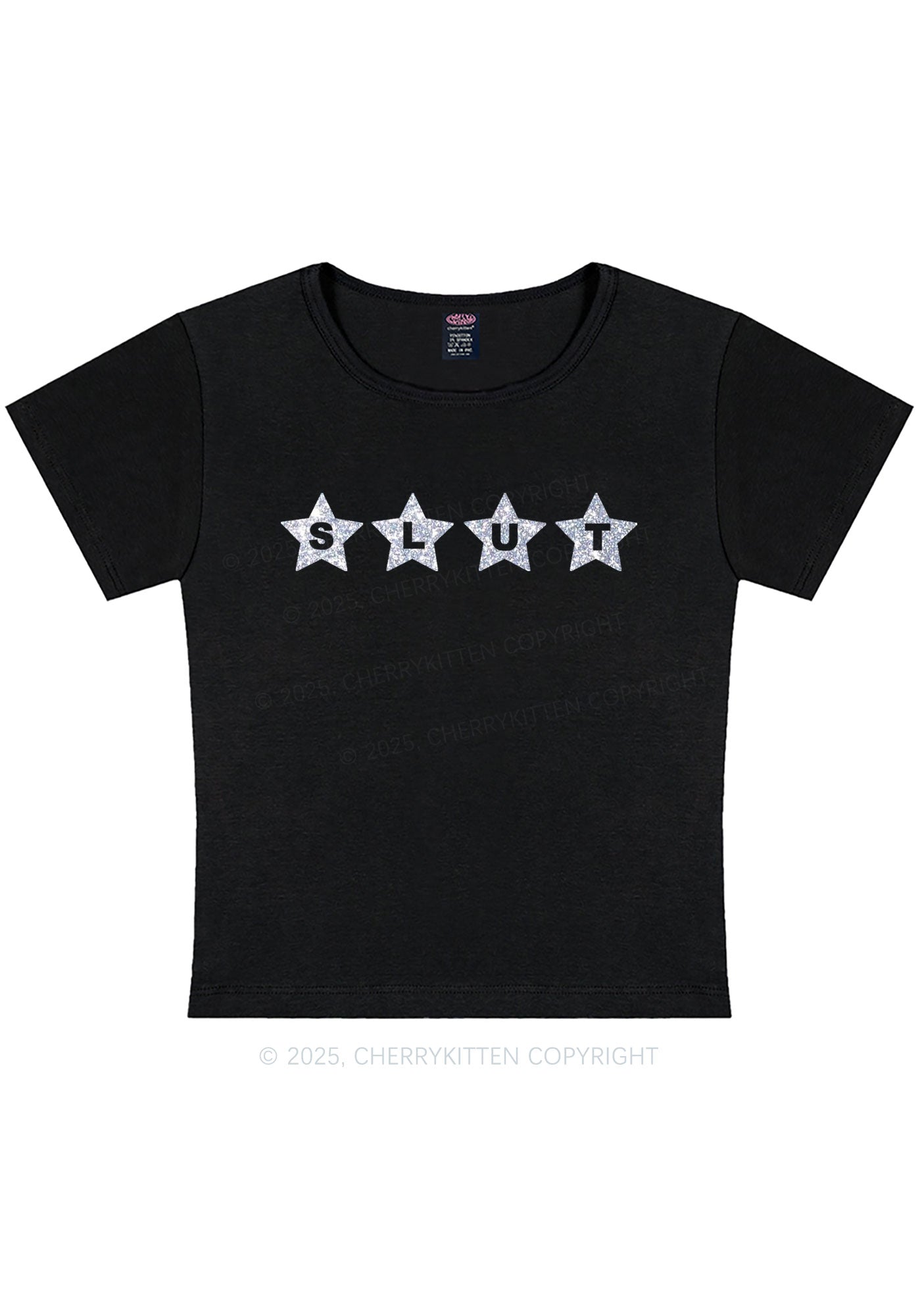 Glitter Slxt Y2K Baby Tee Cherrykitten