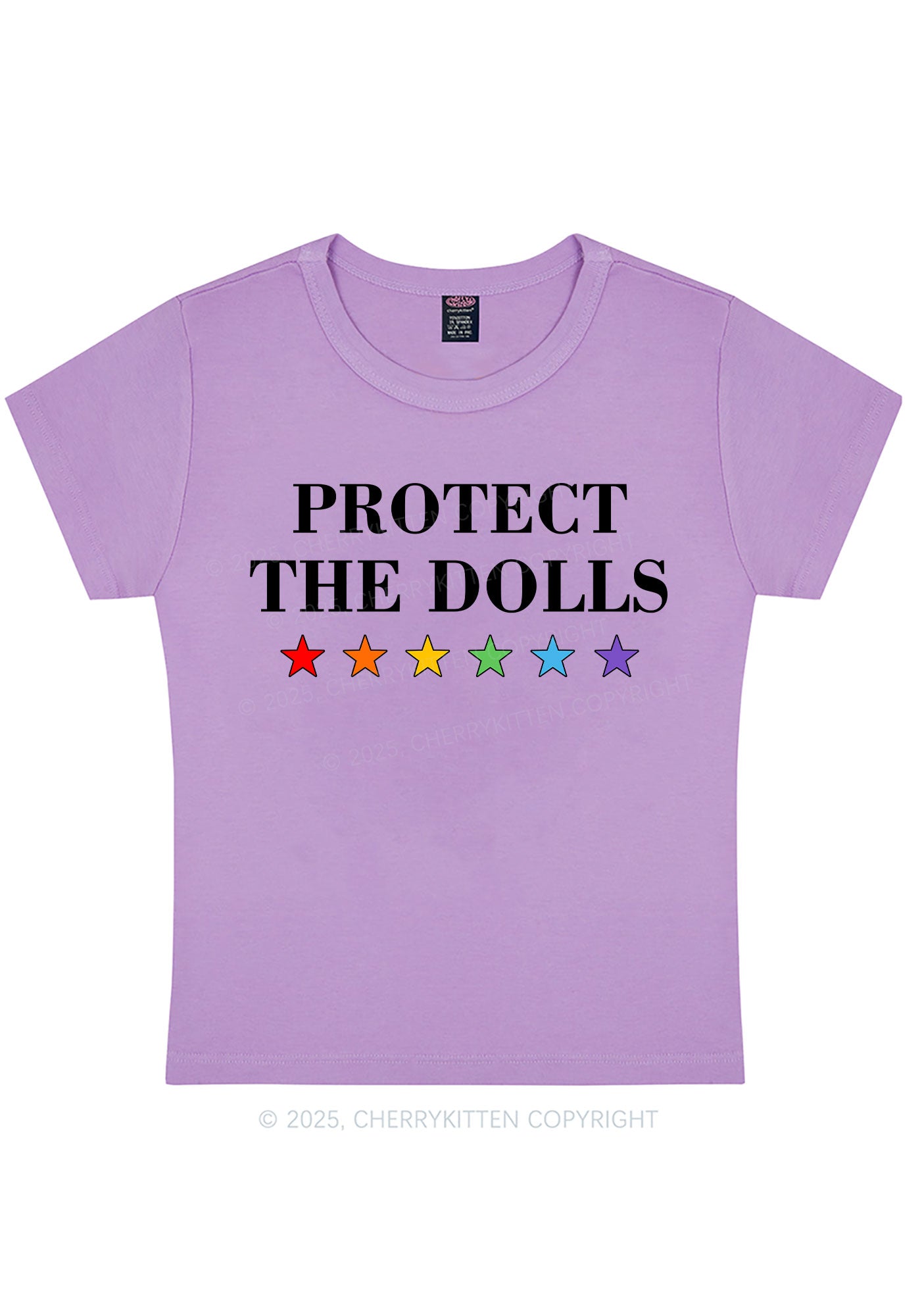Protect The Dolls Pride Y2K Baby Tee Cherrykitten