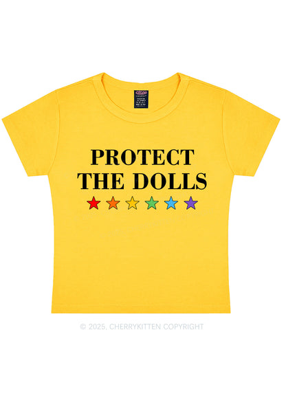 Protect The Dolls Pride Y2K Baby Tee Cherrykitten