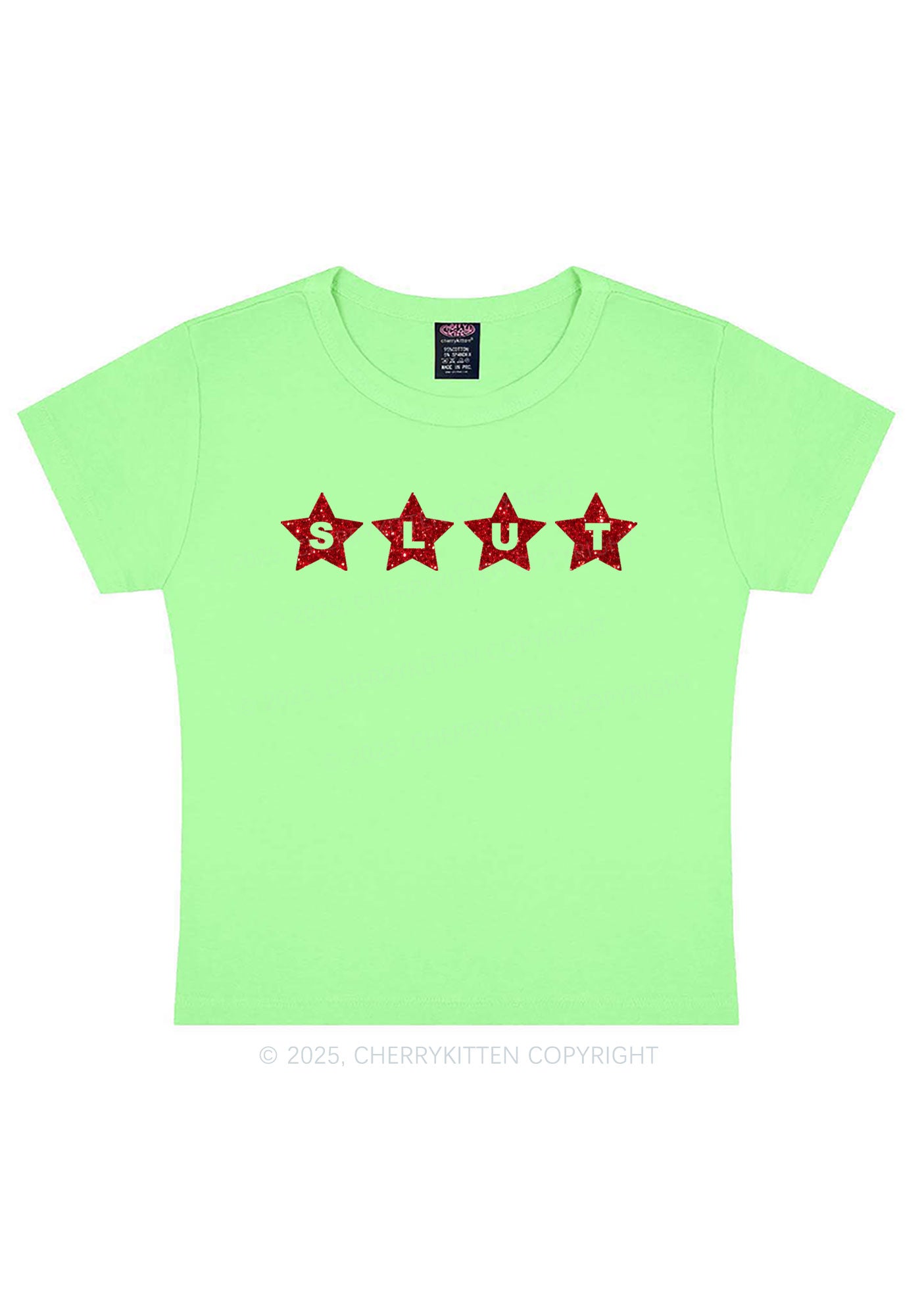 Glitter Slxt Y2K Baby Tee Cherrykitten