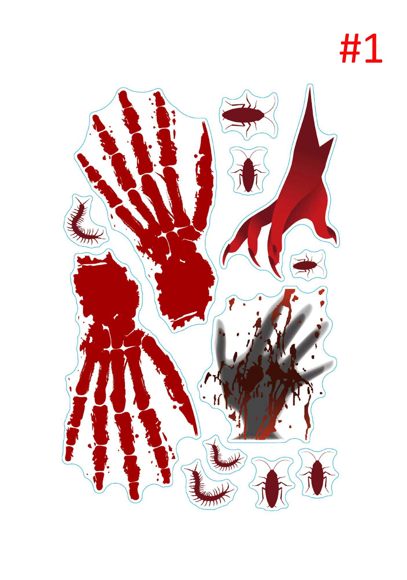 Halloween Horror Bloodstain Static Sticker