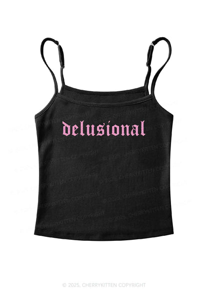 Glitter Delusional Y2K Spaghetti Strap Cami Cherrykitten