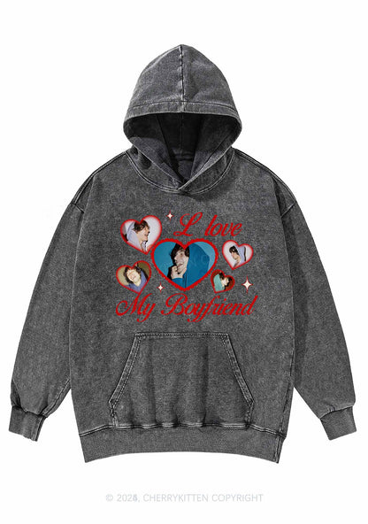 Custom Boyfriend Photos Y2K Washed Hoodie Cherrykitten
