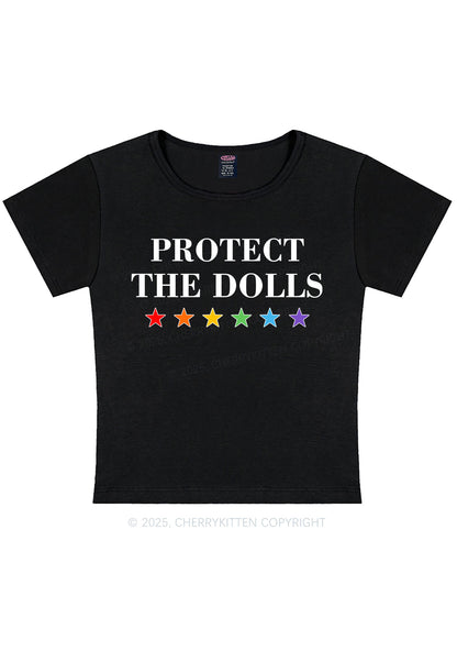 Protect The Dolls Pride Y2K Baby Tee Cherrykitten