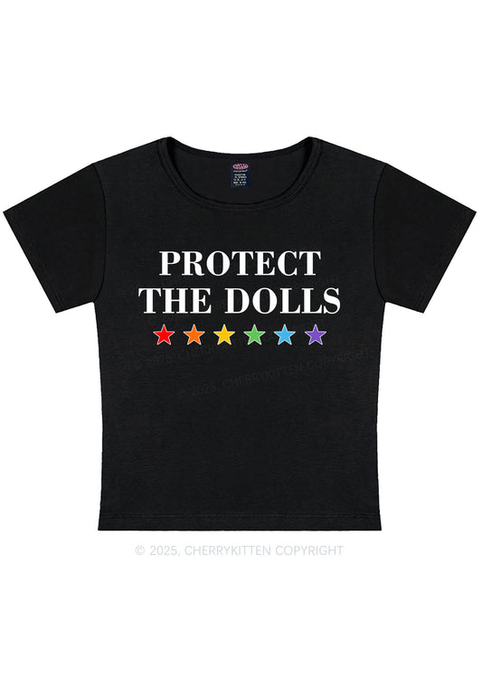 Protect The Dolls Pride Y2K Baby Tee Cherrykitten