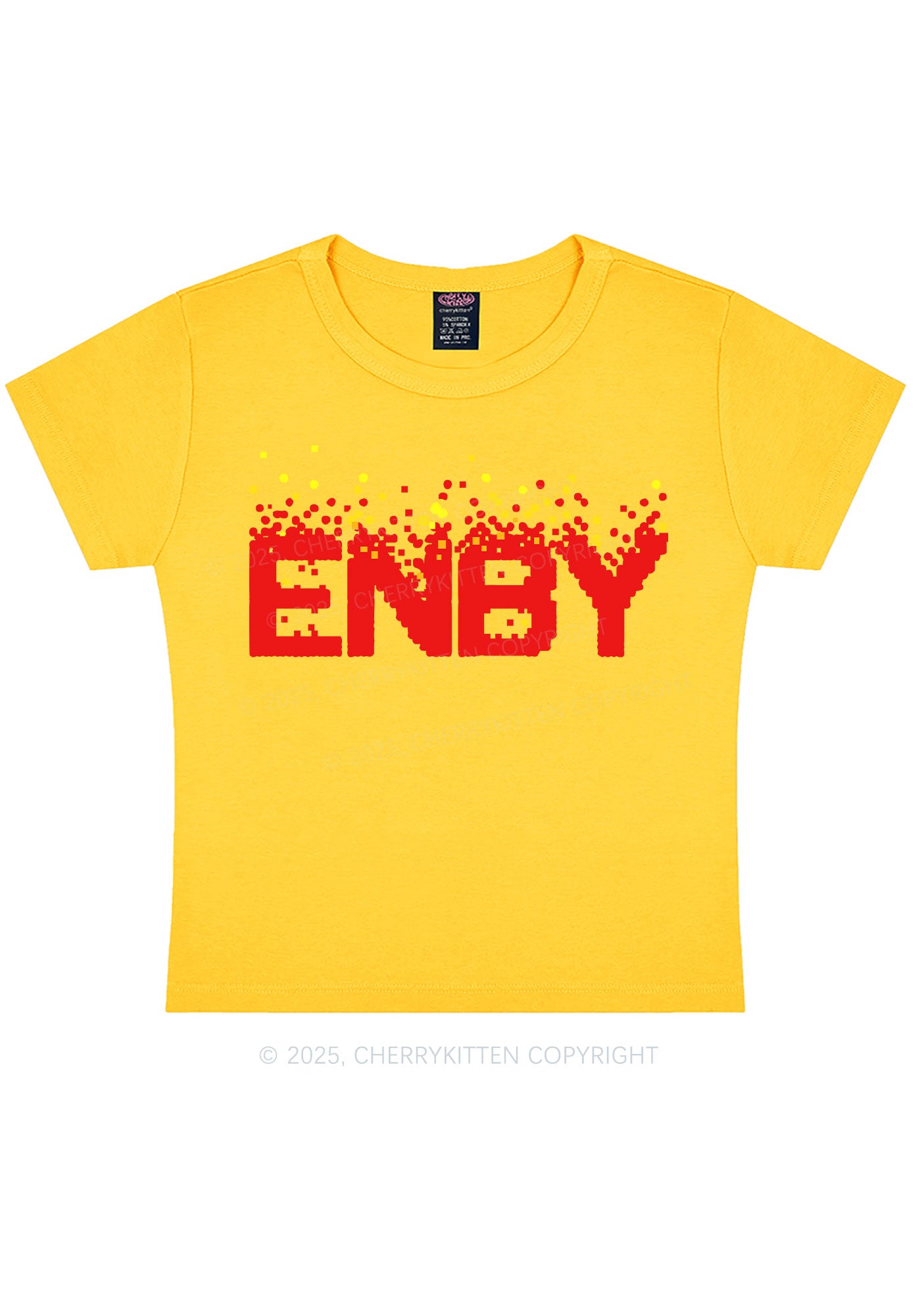 ENBY Pride Y2K Baby Tee Cherrykitten