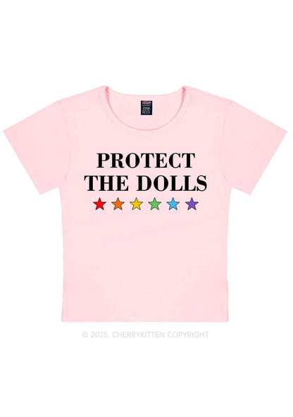 Protect The Dolls Pride Y2K Baby Tee Cherrykitten