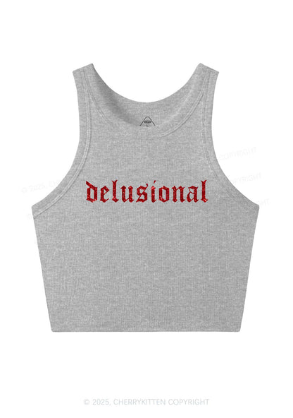 Glitter Delusional 2K Crop Tank Top Cherrykitten
