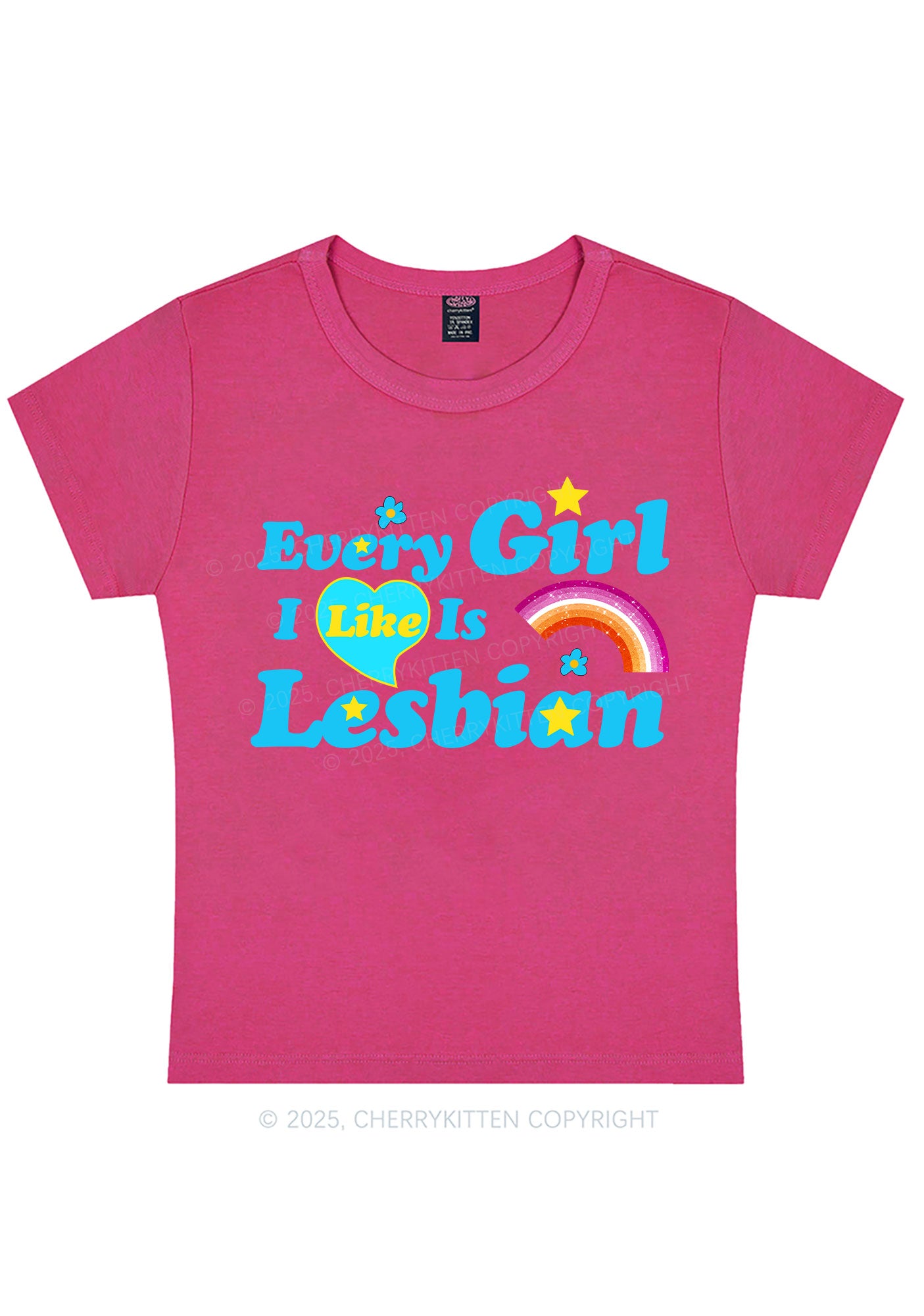 I Like Lesbian Girl Pride Y2K Baby Tee Cherrykitten
