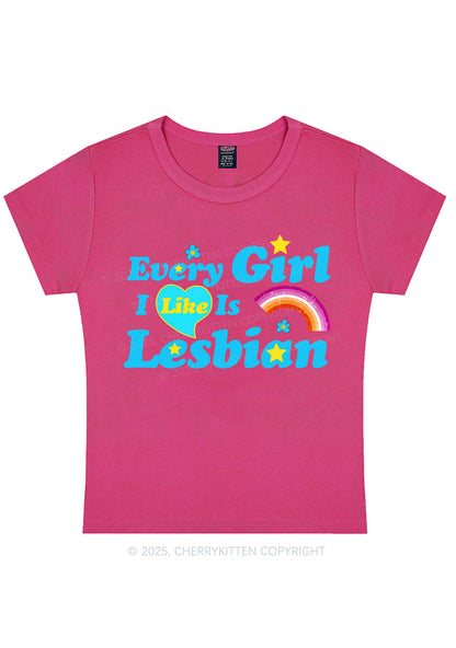 I Like Lesbian Girl Pride Y2K Baby Tee Cherrykitten