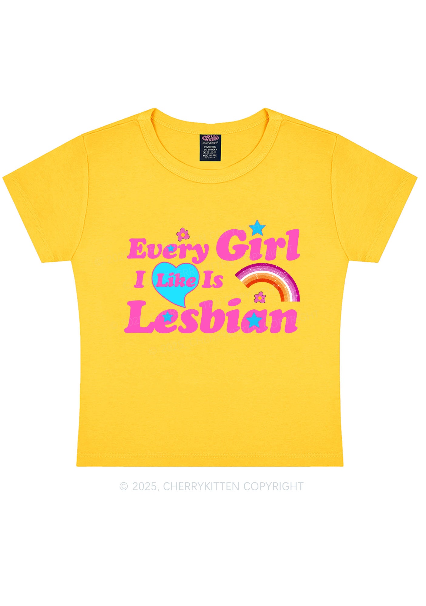 I Like Lesbian Girl Pride Y2K Baby Tee Cherrykitten