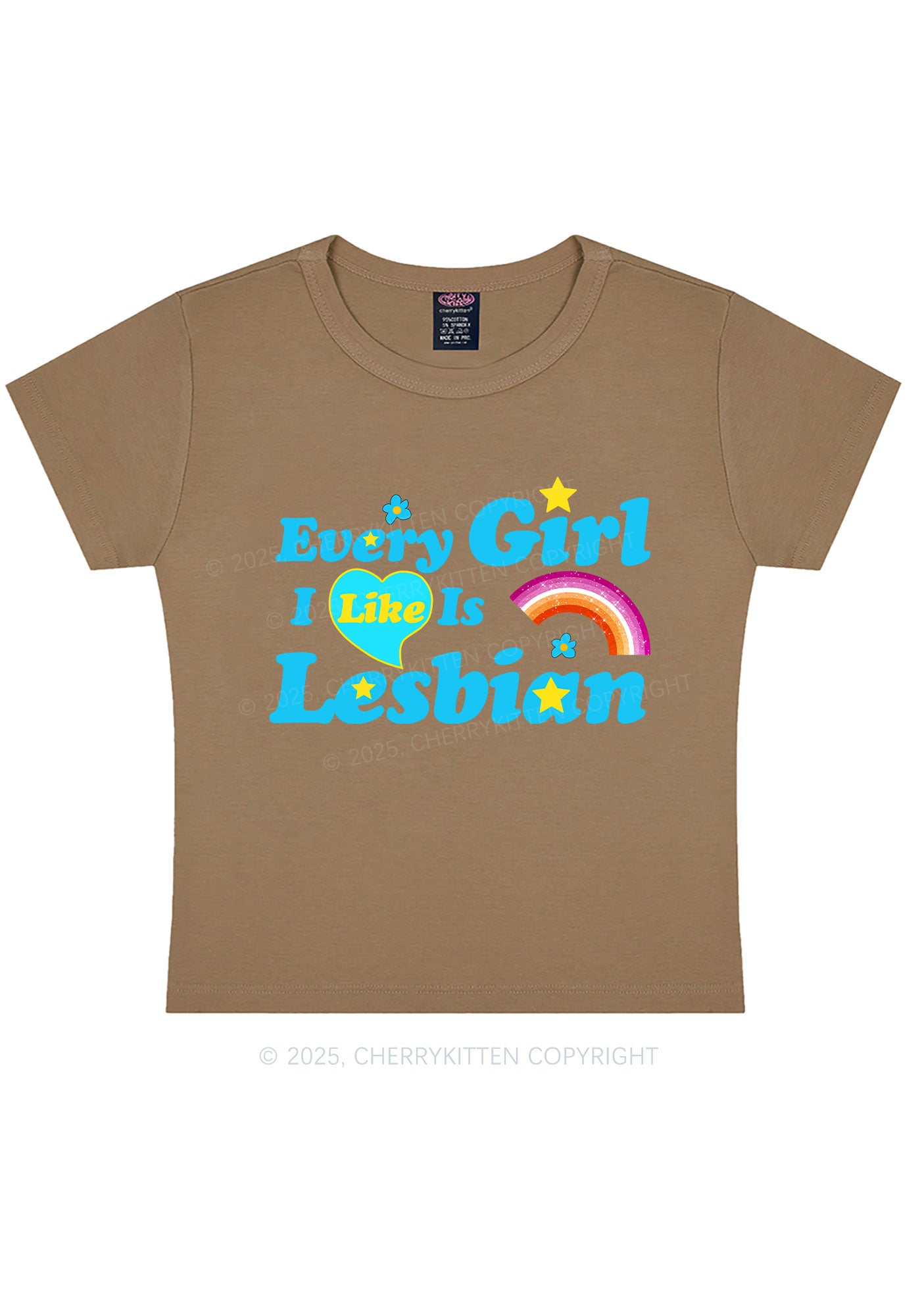 I Like Lesbian Girl Pride Y2K Baby Tee Cherrykitten