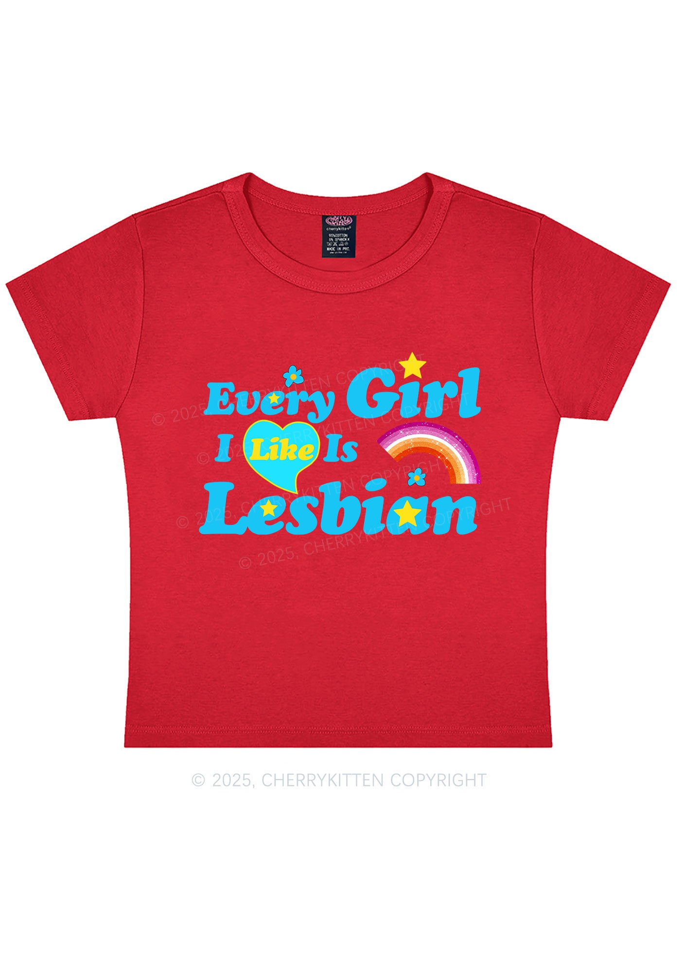 I Like Lesbian Girl Pride Y2K Baby Tee Cherrykitten