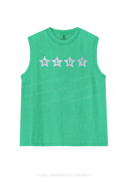 Glitter Slxt Y2K Washed Muscle Tank Cherrykitten