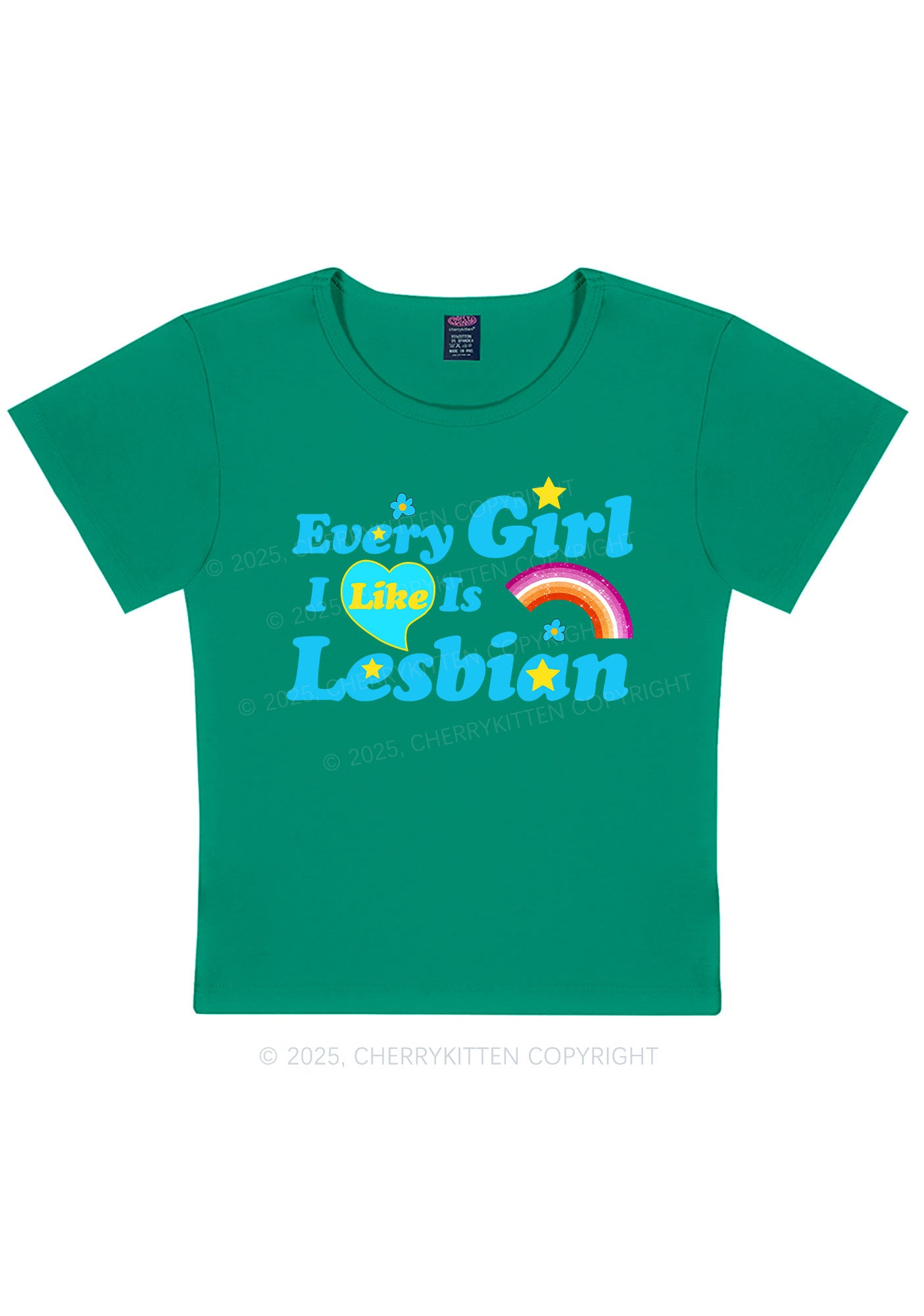 I Like Lesbian Girl Pride Y2K Baby Tee Cherrykitten