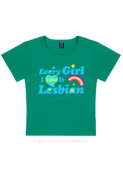 I Like Lesbian Girl Pride Y2K Baby Tee Cherrykitten
