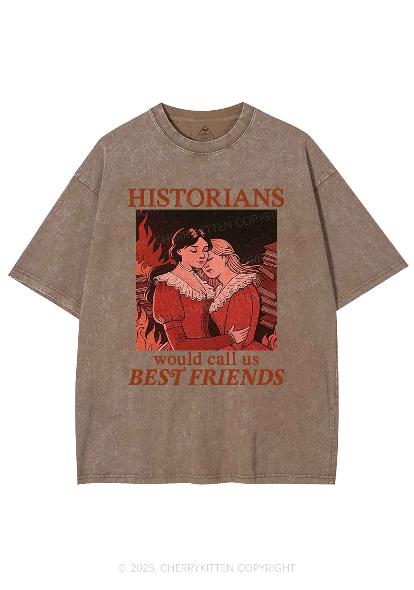 Call Us Best Friends Pride Y2K Shirts Washed Tee Cherrykitten