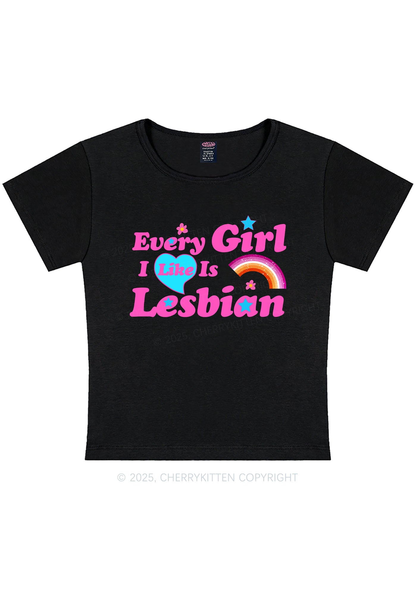 I Like Lesbian Girl Pride Y2K Baby Tee Cherrykitten