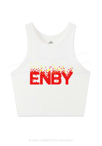 ENBY Pride Y2K Crop Tank Top Cherrykitten