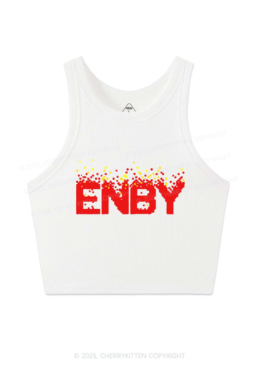 ENBY Pride Y2K Crop Tank Top Cherrykitten