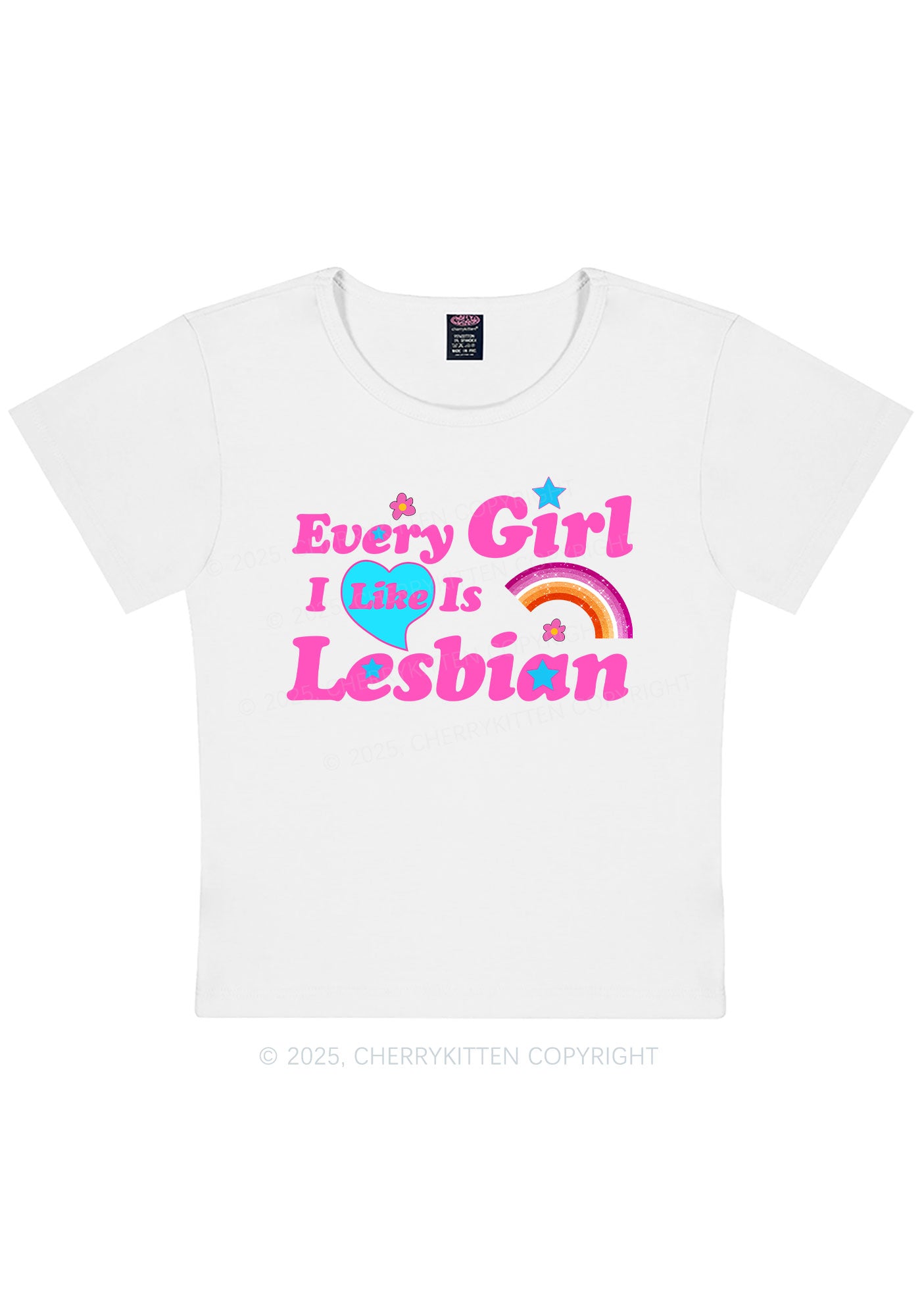 I Like Lesbian Girl Pride Y2K Baby Tee Cherrykitten