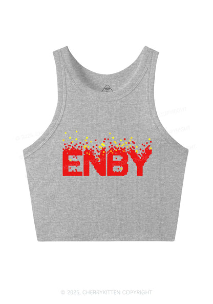 ENBY Pride Y2K Crop Tank Top Cherrykitten