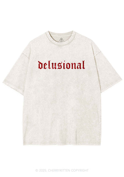 Glitter Delusional Y2K Shirts Washed Tee Cherrykitten