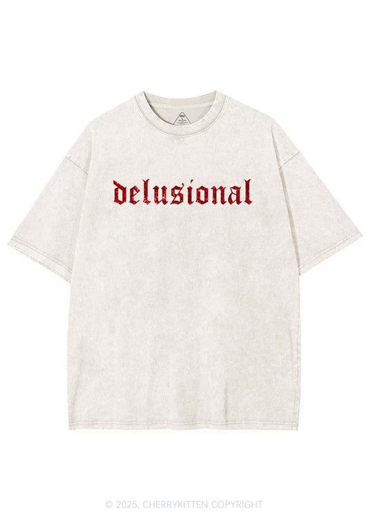 Glitter Delusional Y2K Shirts Washed Tee Cherrykitten