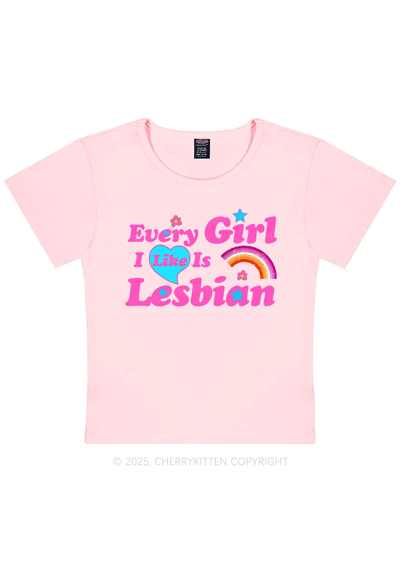I Like Lesbian Girl Pride Y2K Baby Tee Cherrykitten
