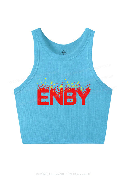 ENBY Pride Y2K Crop Tank Top Cherrykitten
