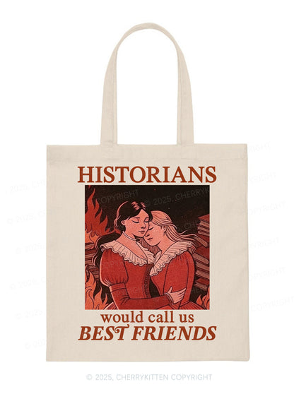 Call Us Best Friends Pride Y2K Canvas Tote Bag Cherrykitten