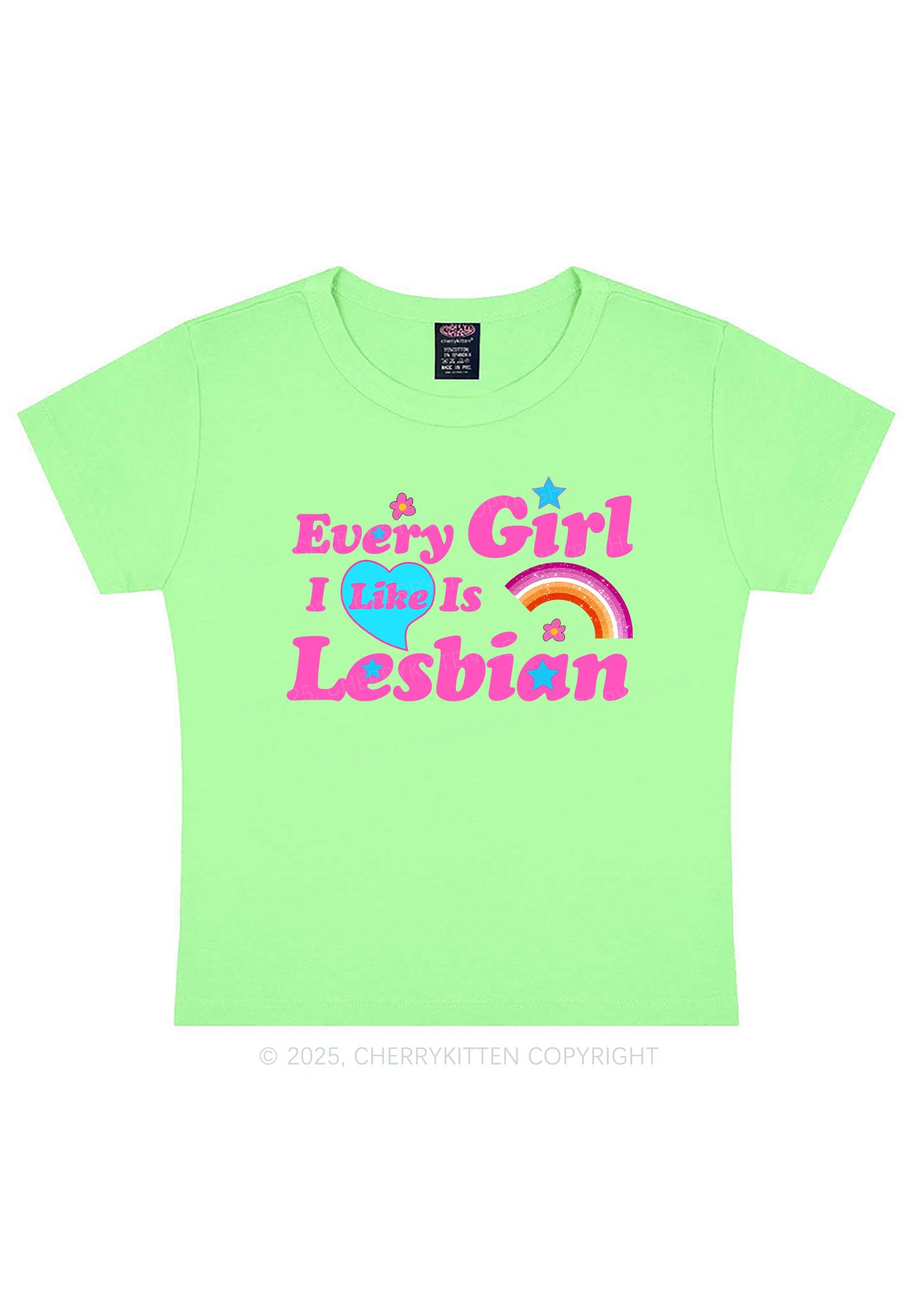 I Like Lesbian Girl Pride Y2K Baby Tee Cherrykitten