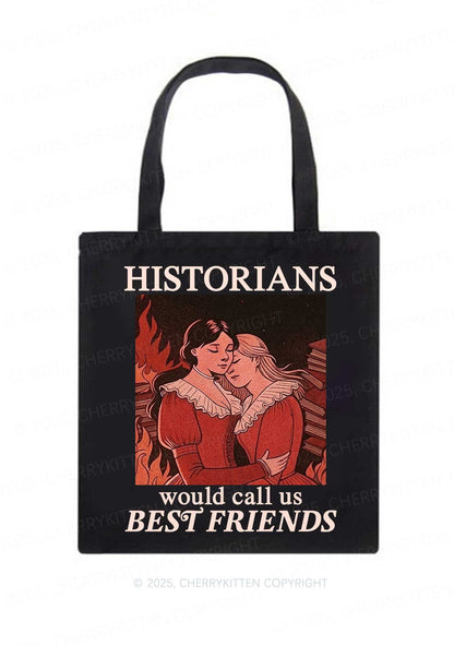 Call Us Best Friends Pride Y2K Canvas Tote Bag Cherrykitten