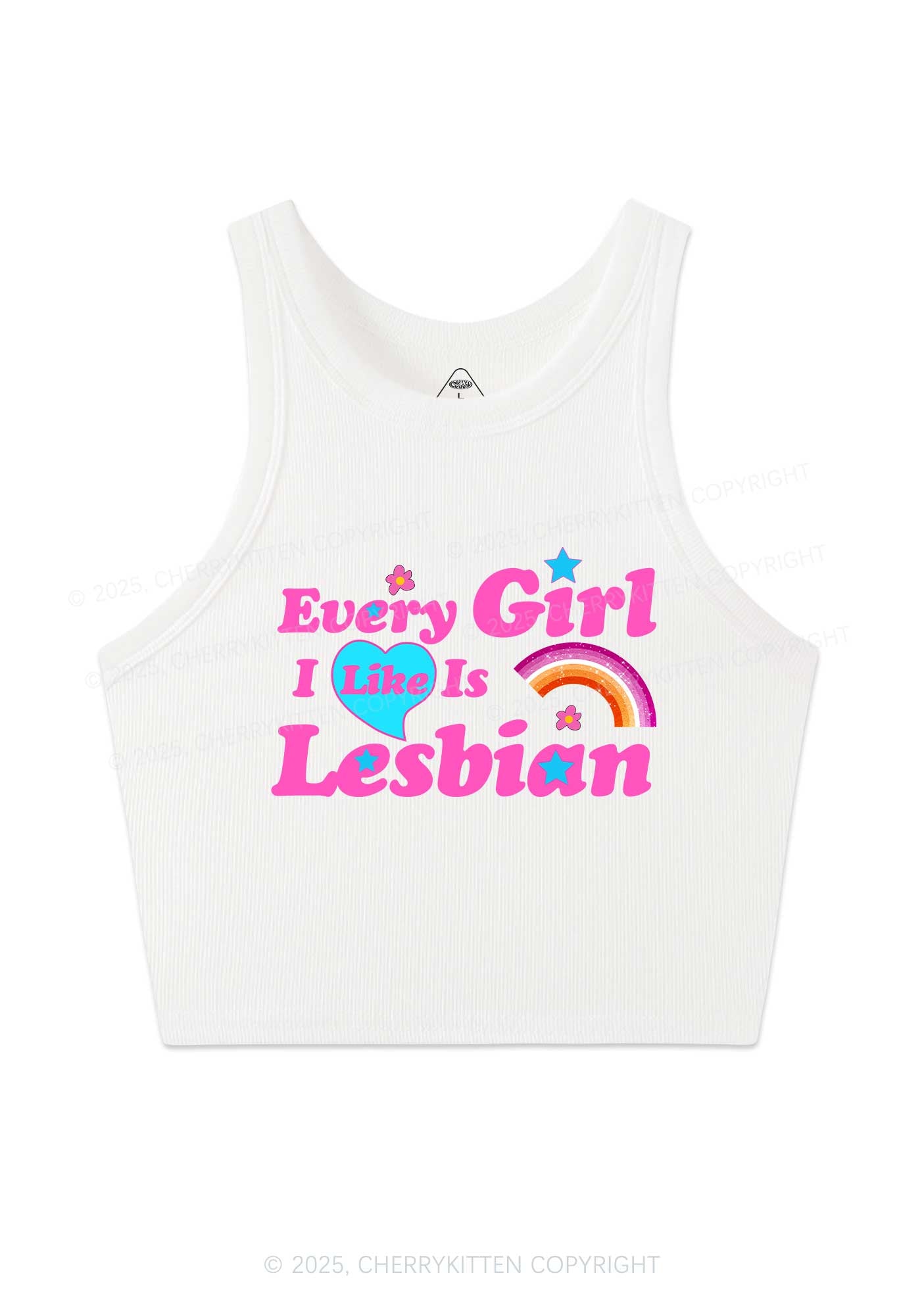 I Like Lesbian Girl Pride Y2K Crop Tank Top Cherrykitten