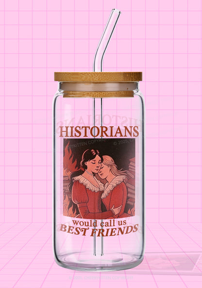 Call Us Best Friends Pride Y2K Printed Glass Cup Cherrykitten