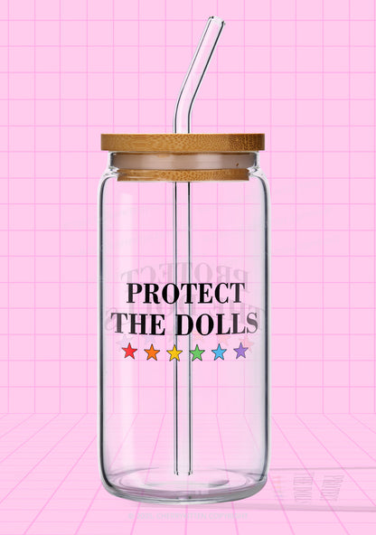 Protect The Dolls Pride Y2K Printed Glass Cup Cherrykitten
